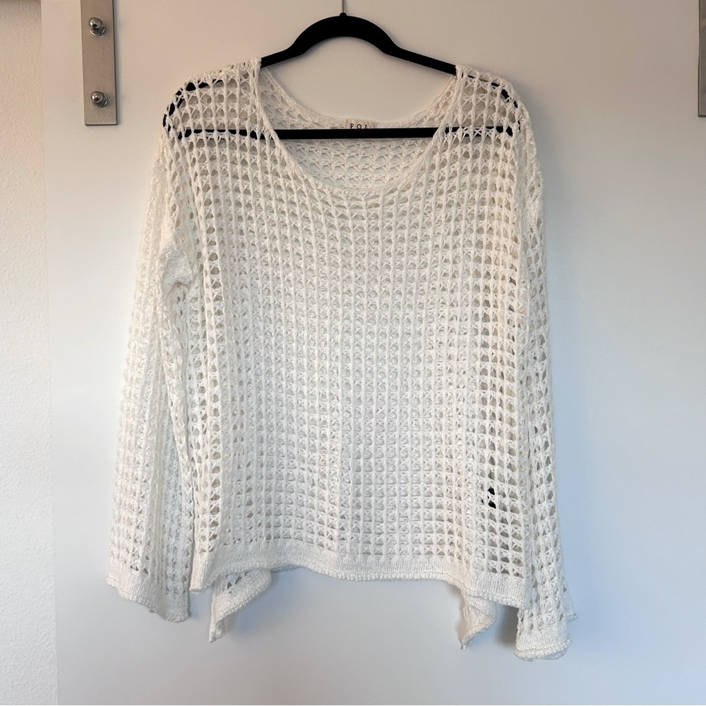 VICI Seashore Open Knit Coverup Top - Cream